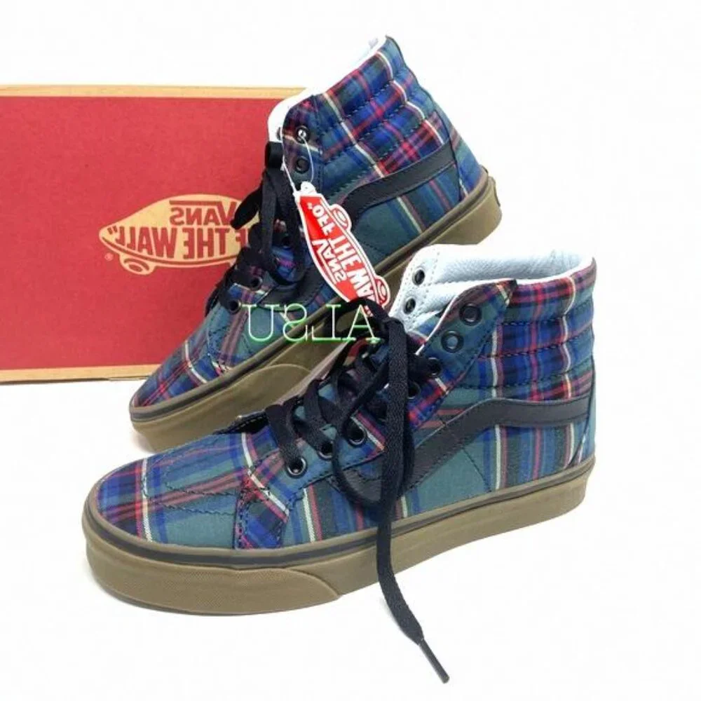 💖MEGA SALE💖VANS SK8-HI Reissue Tartan Canvas Shoes VN0A2XSBU5R 5 Size Women’s